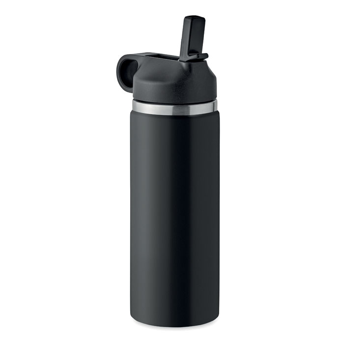 Insulated bottle IVALO 500 ml with integrated straw lid and your logo