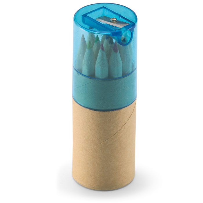 LAMBUT colouring pencil set in a paper tube with sharpener lid and your logo