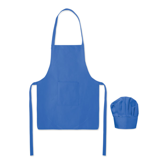 Kids chef set KID CHEF in RPET non-woven, hat and apron with your logo