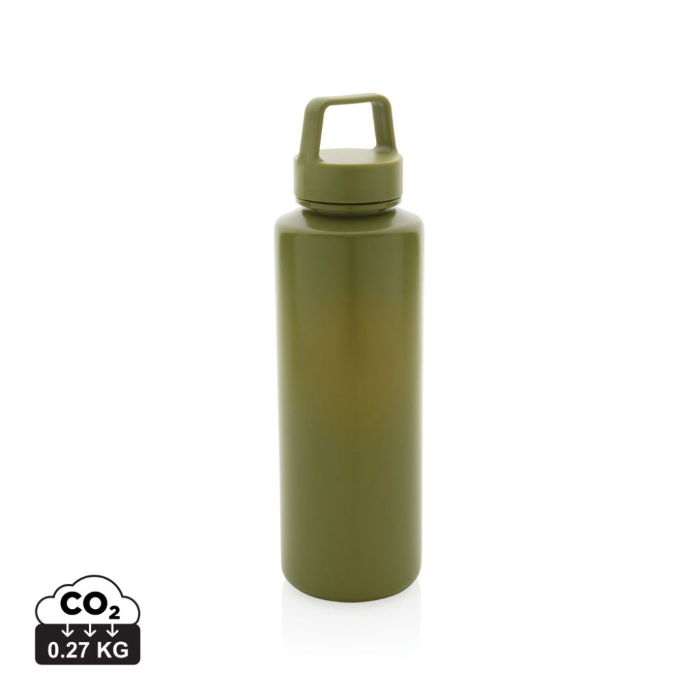 P435.01 Recycled PP Water Bottle with Handle, 500 ml, Leakproof Lid, with your logo