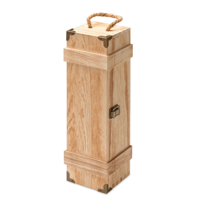 Vīna dāvanu kaste VINBOX + no paulovnijas koka ar jūsu logo