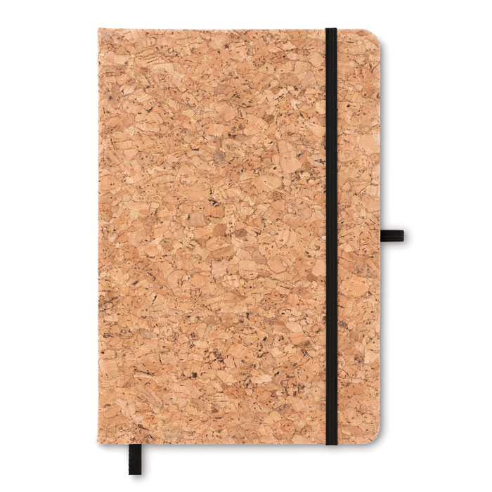 A5 cork notebook SUBER with hard cover and pen holder, with your logo