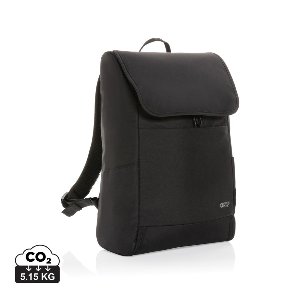 Swiss Peak Fern AWARE™ rPET 15.6" backpack with all-round zip, with your logo