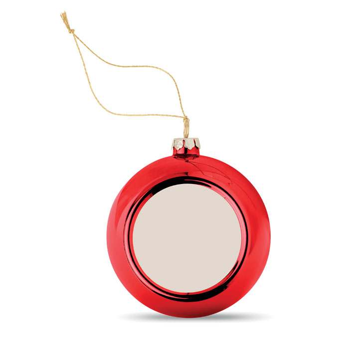 Ziemassvētku bumbiņa HAPPY BALL ar sublimācijas plāksnīti un jūsu logo