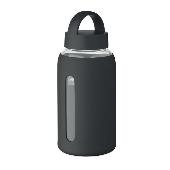 BORIS 600 ml borosilicate glass bottle with silicone pouch and your logo