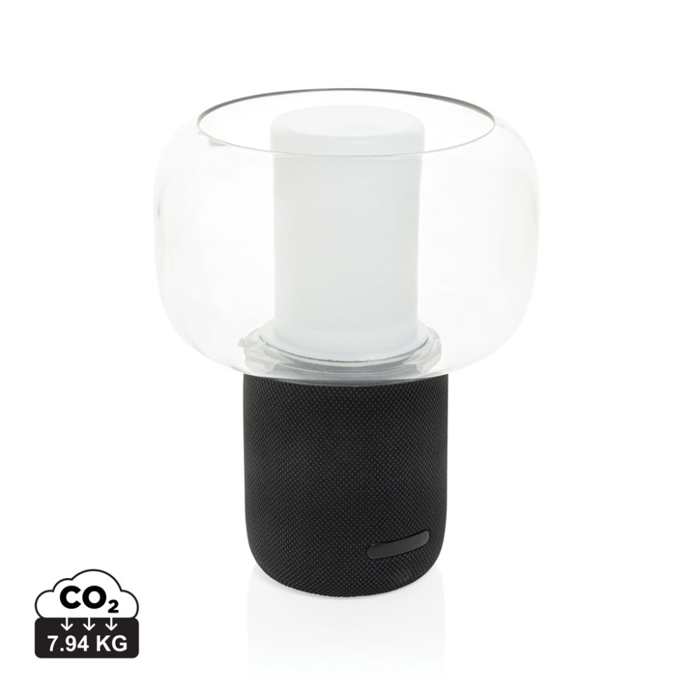 Lux 10 W speaker lamp made from recycled plastic with Bluetooth 5.3 with your logo