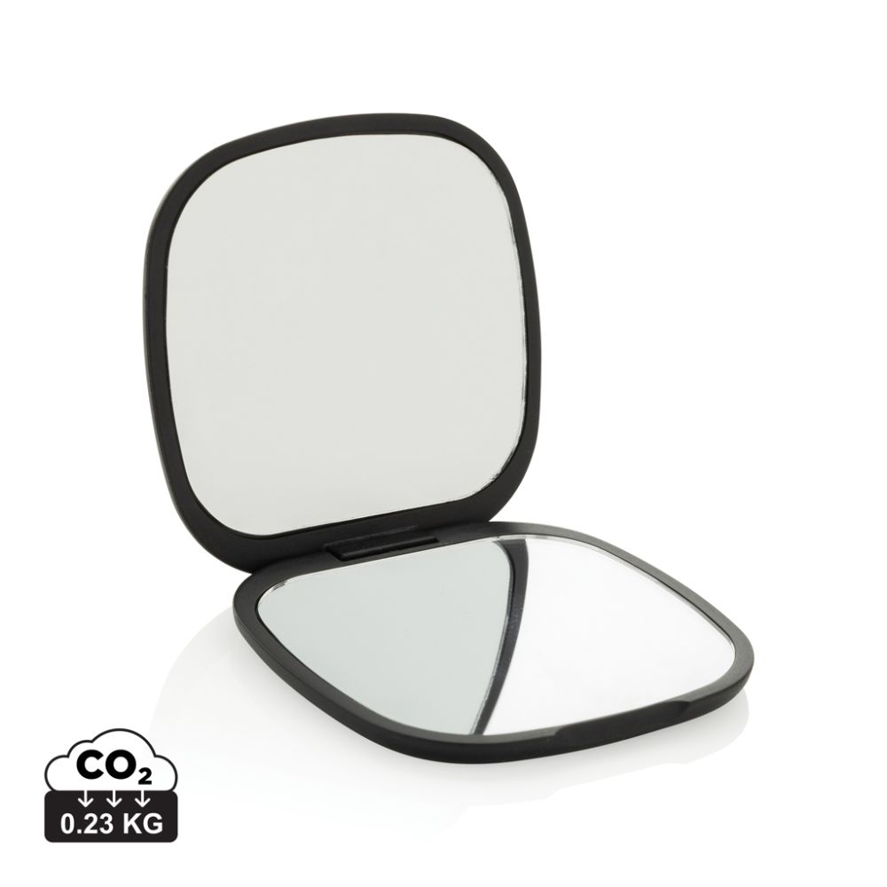 Reflecta RCS recycled plastic make-up mirror, two-sided, with your logo