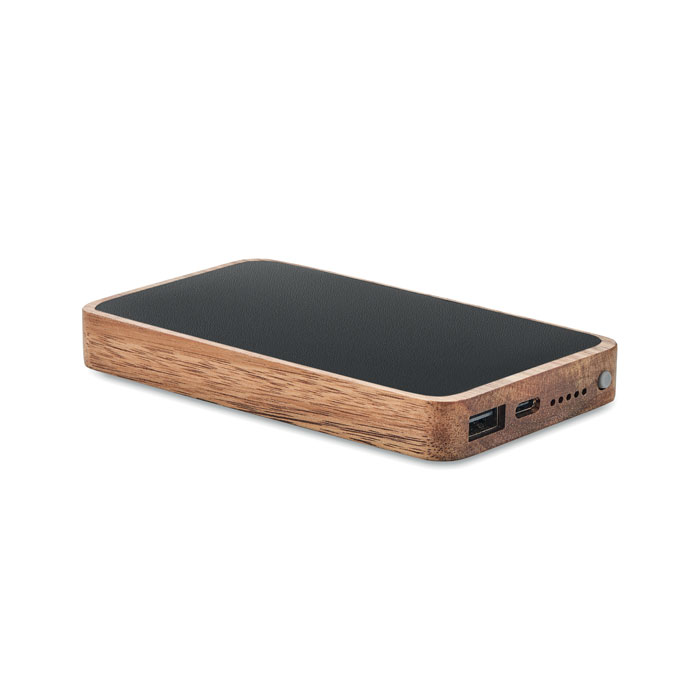 Bezvadu powerbank ACAPOW 4000 mAh no akācijas koka ar jūsu logo