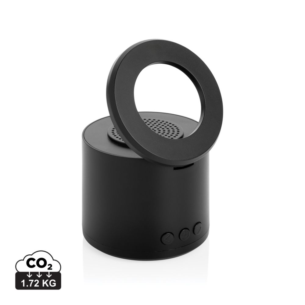 Magpulse 3 W Bluetooth speaker from recycled ABS with magnetic phone holder, with your logo
