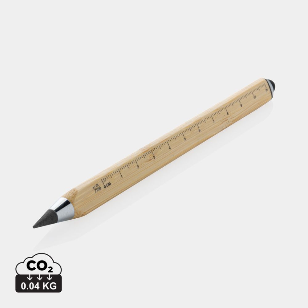Eon bamboo infinity pencil with touch tip and ruler scales, with your logo