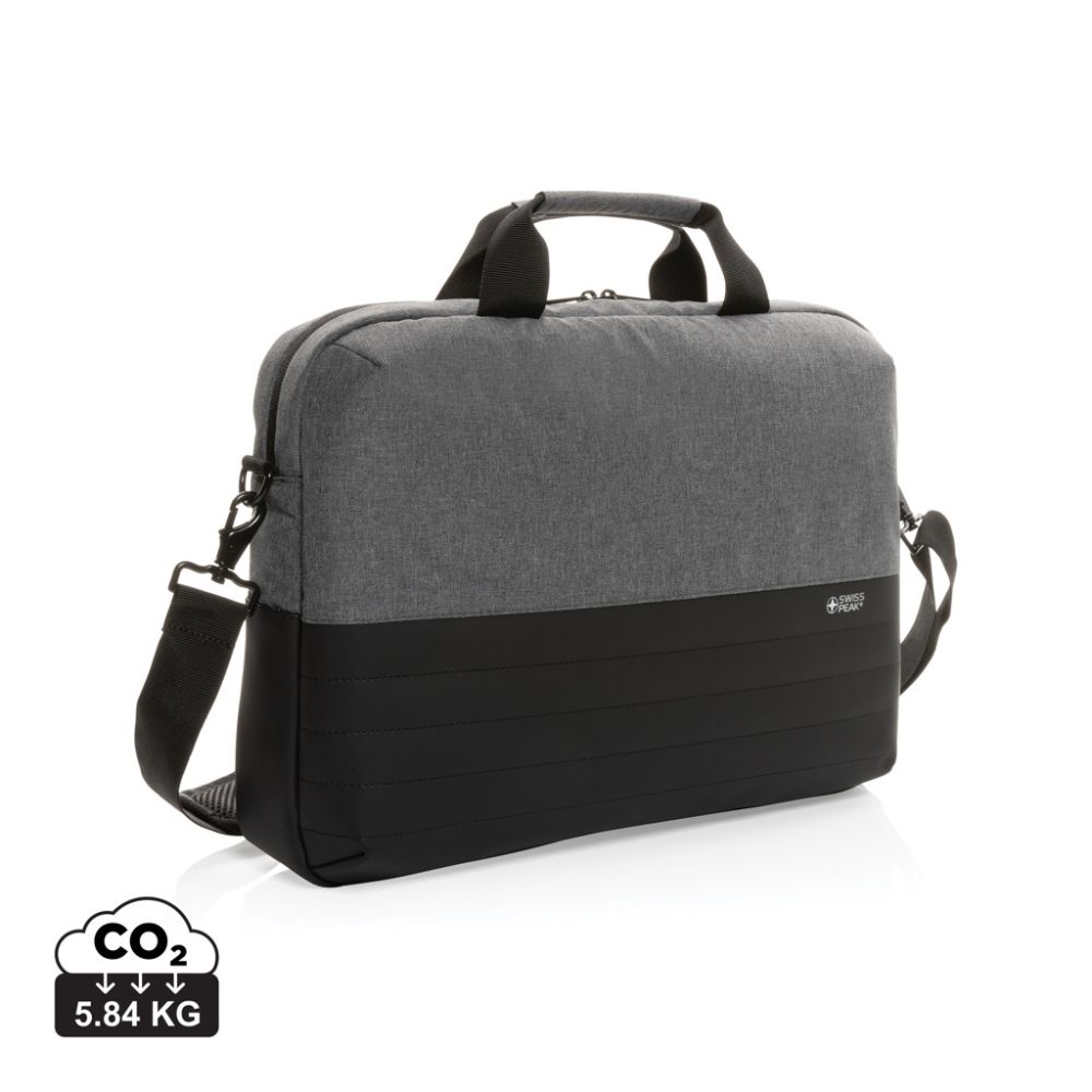 Swiss Peak AWARE™ RFID 15.6" laptop bag in rPET with your logo