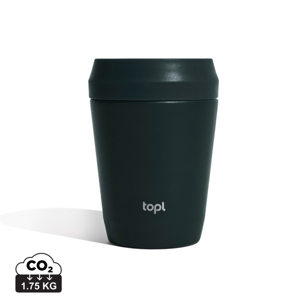 Topl recycled steel tumbler 235 ml with 360° lid, vacuum insulated, with your logo