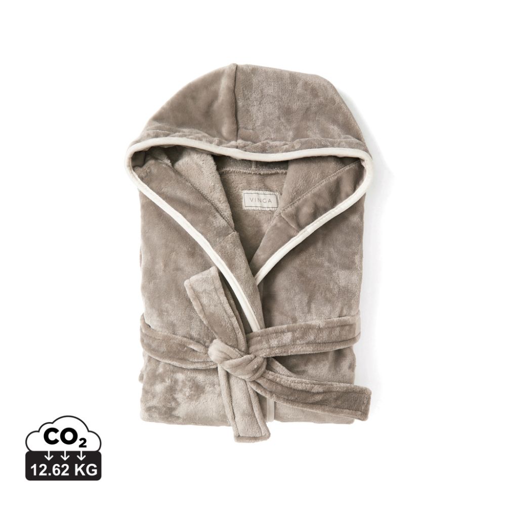 VINGA Louis luxury plush rPET robe with large hood, with your logo