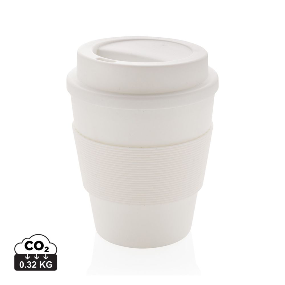 Reusable Coffee Cup 350 ml with Screw Lid and Silicone Sleeve with your logo
