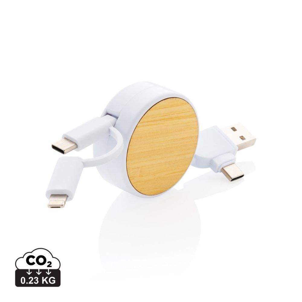 Ontario 4-in-1 retractable cable made from recycled materials with your logo