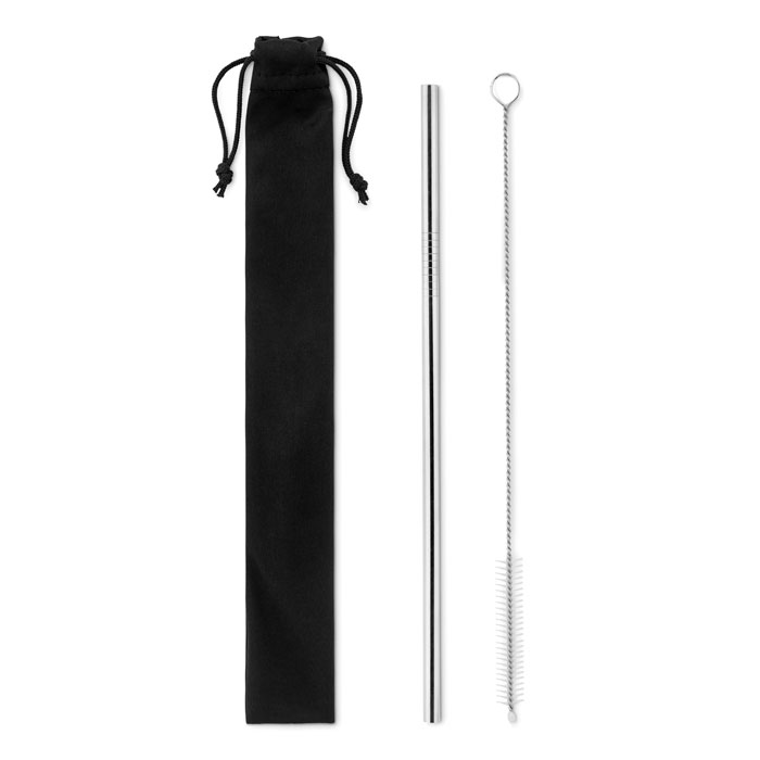 Nerūsējošā tērauda salmiņš COLD STRAW ar tīrīšanas suku ar jūsu logo