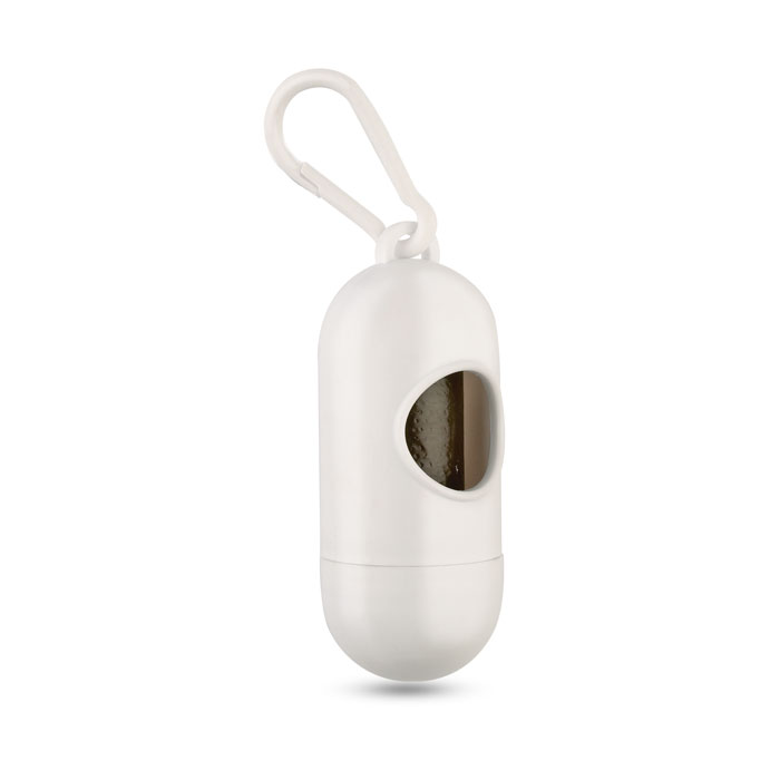 Dog waste bag dispenser TEDY with hook and 10 bags, with your logo