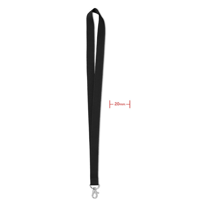 Lente SIMPLE LANY 20 mm ar metāla āķi ar jūsu logo