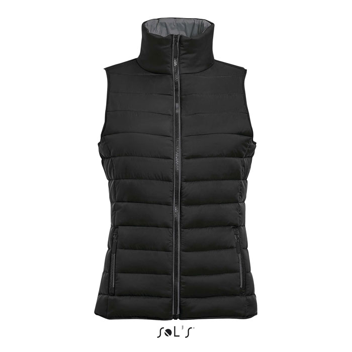 Women's lightweight bodywarmer WAVE WOMEN with padding and high collar, with your logo
