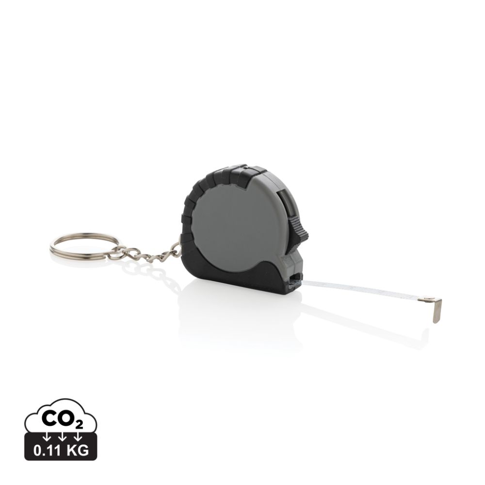 MeasureMate recycled ABS 1 m tape measure keyring with your logo