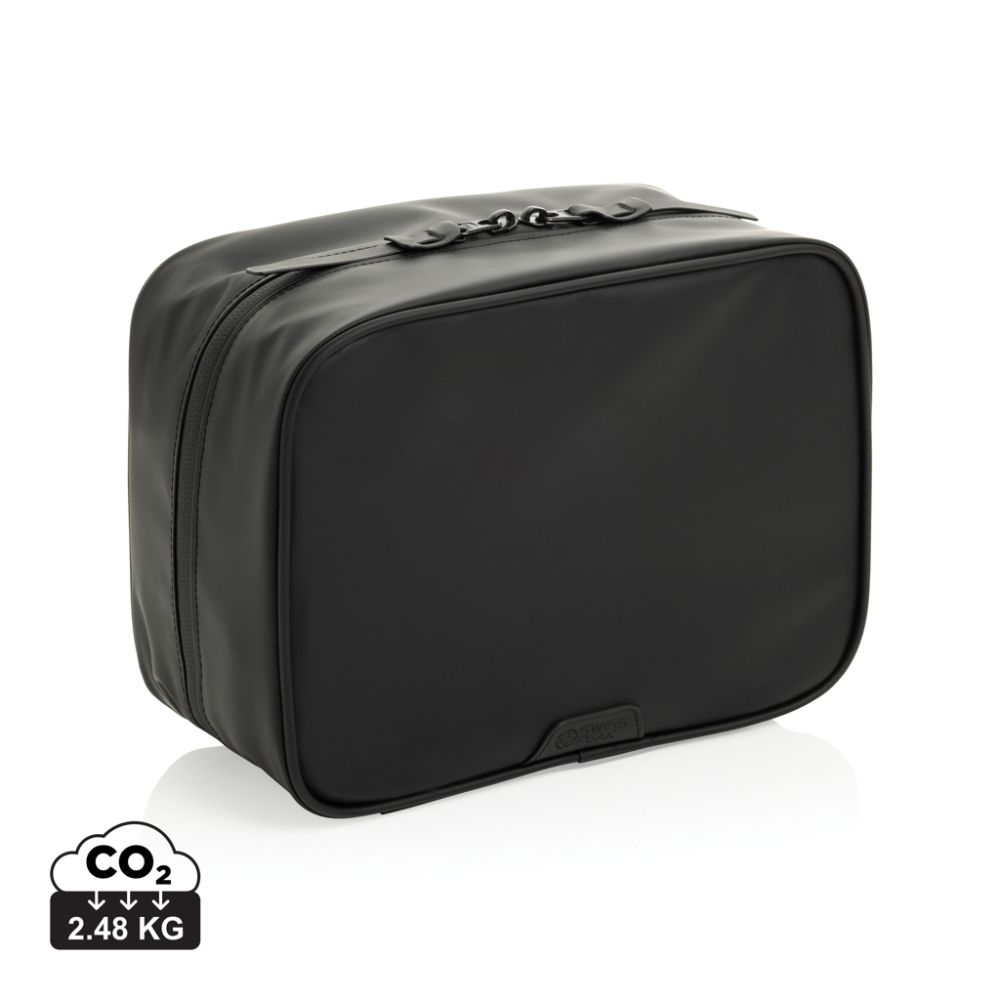 Foldable toiletry pouch Swiss Peak OSLO RCS with liquids pocket, with your logo