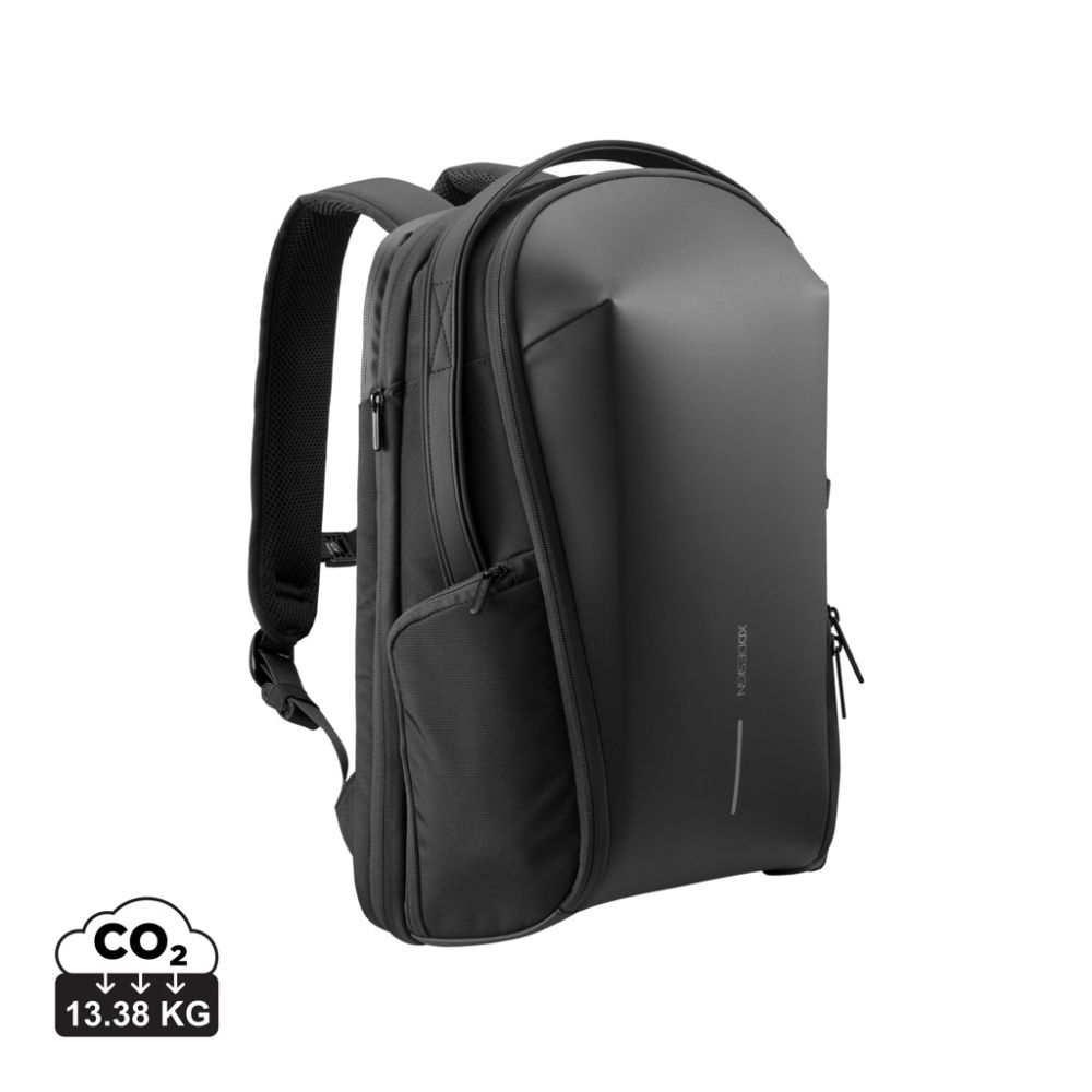 Bizz Backpack for laptops up to 16" with your logo, made from rPET