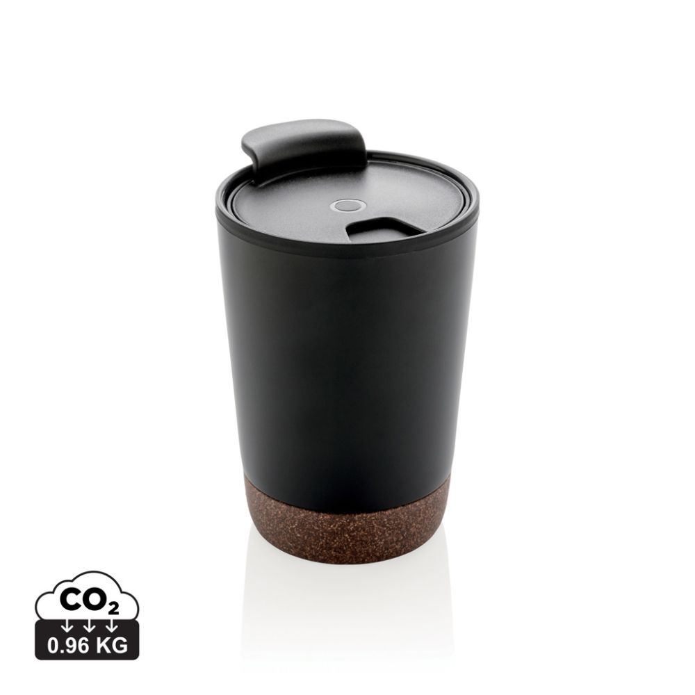 Termokrūze P435.07 no pārstrādāta nerūsējošā tērauda ar korķi 300 ml ar jūsu logo