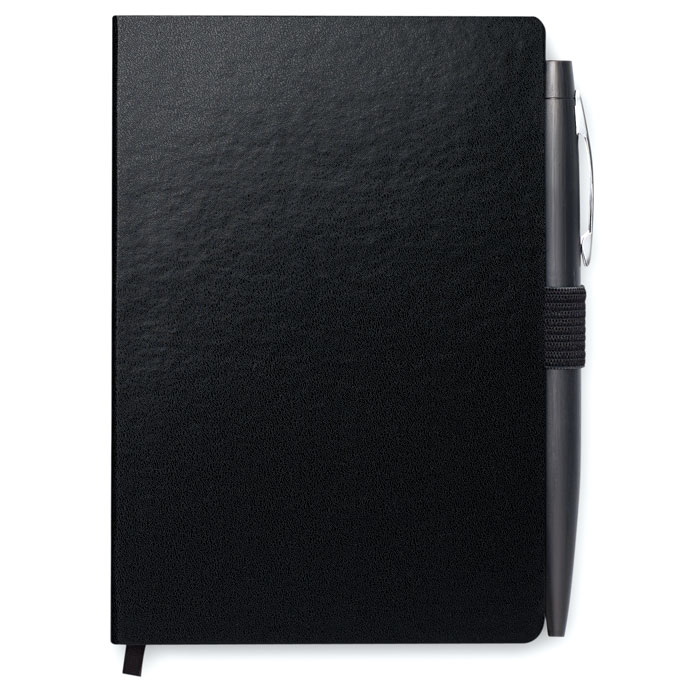 A6 Notebook with Pen NOTALUX, hard PU cover, with your logo