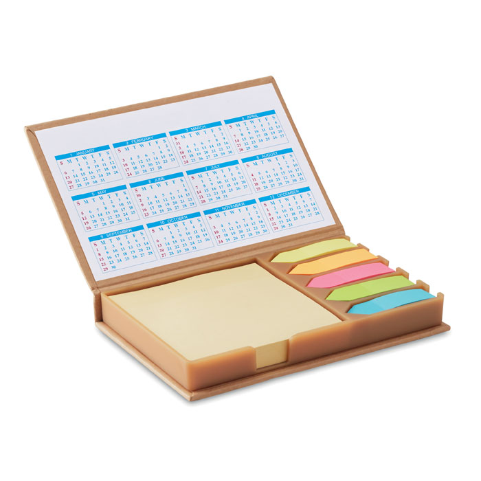 Galda piezīmju komplekts MEMOCALENDAR ar kalendāru un jūsu logo
