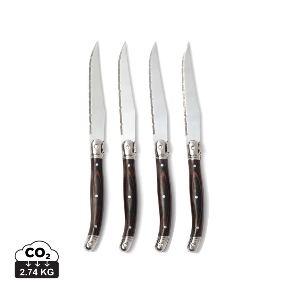 VINGA Gigaro meat knives set of 4 with serrated blades with your logo