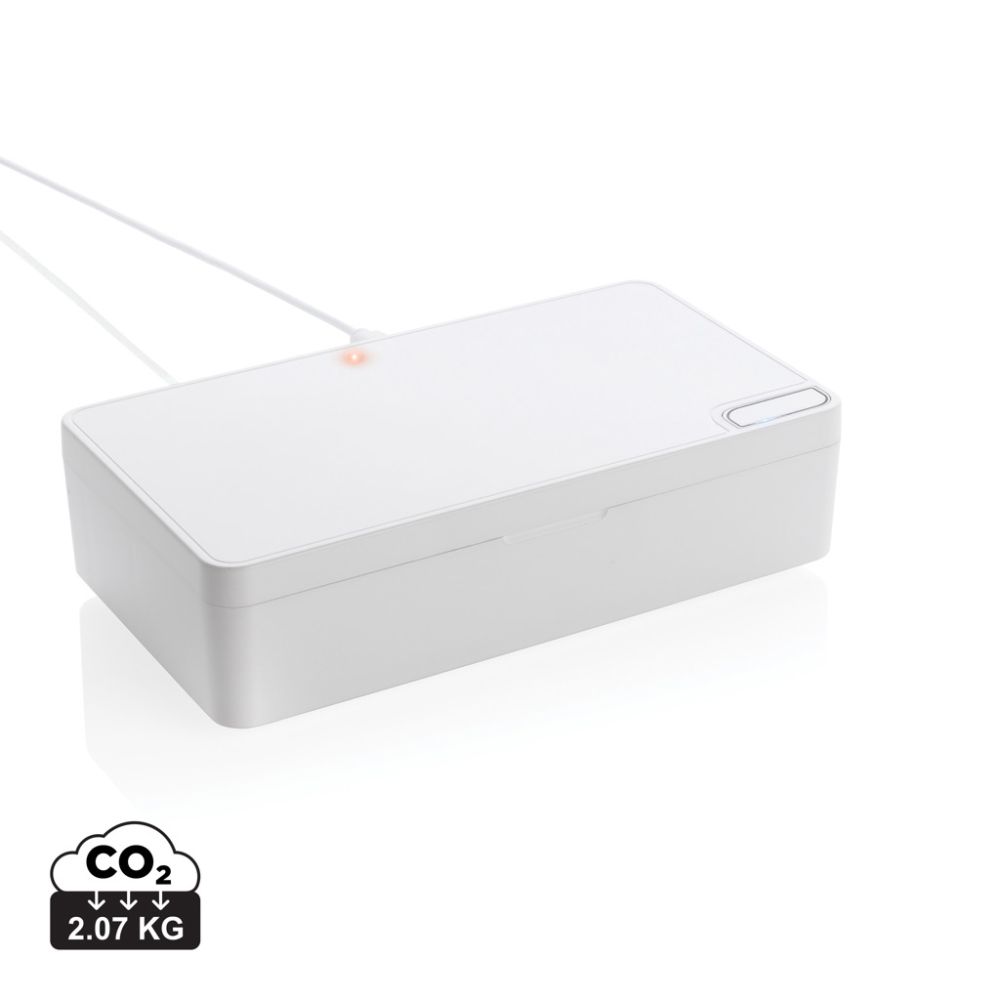 UV-C steriliser box P301.10 with two LED lamps, 90-second cycle, with your logo