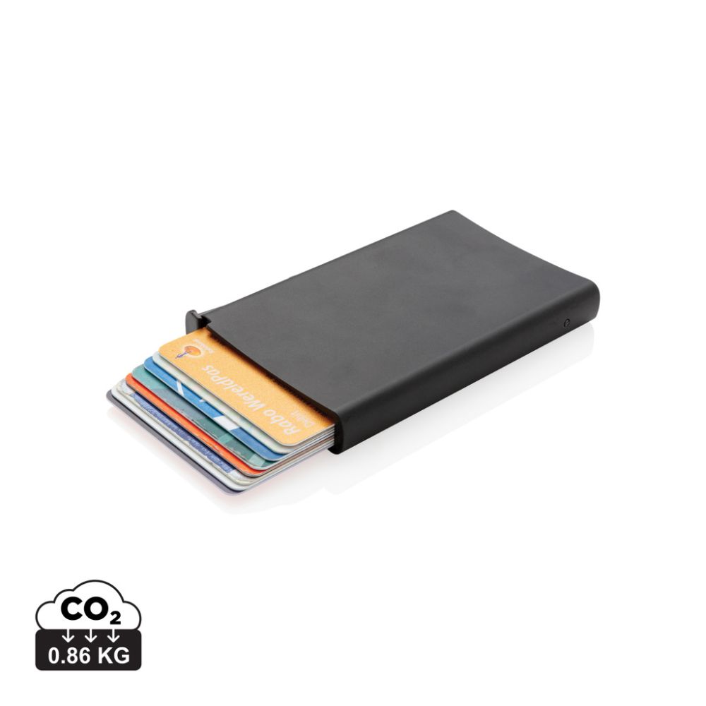 Aluminium RFID cardholder Standard with side slider and NFC blocking, with your logo