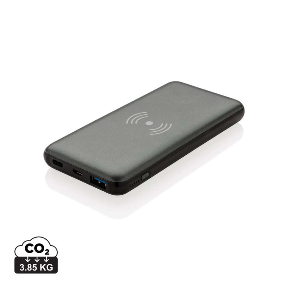 Bezvadu powerbank 10 000 mAh ar ātro uzlādi un PD ar jūsu logo