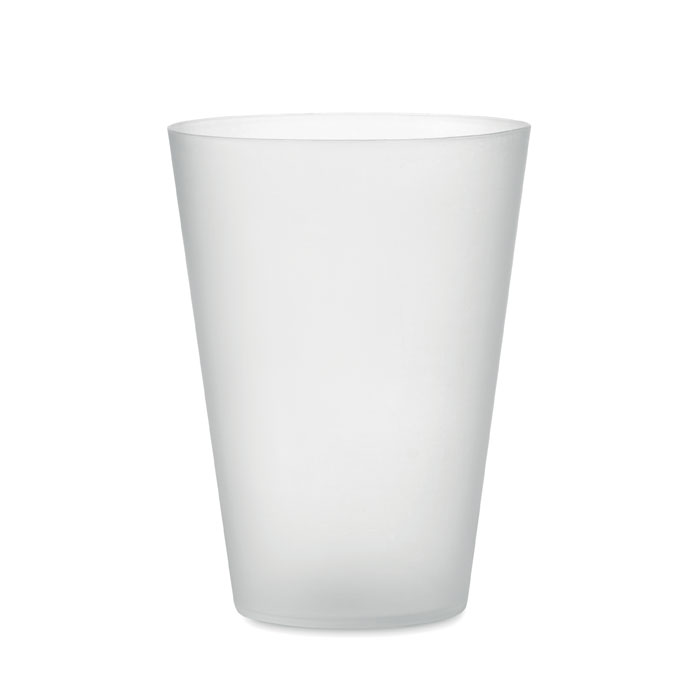 Reusable event cup FESTA 300 ml with frosted finish with your logo