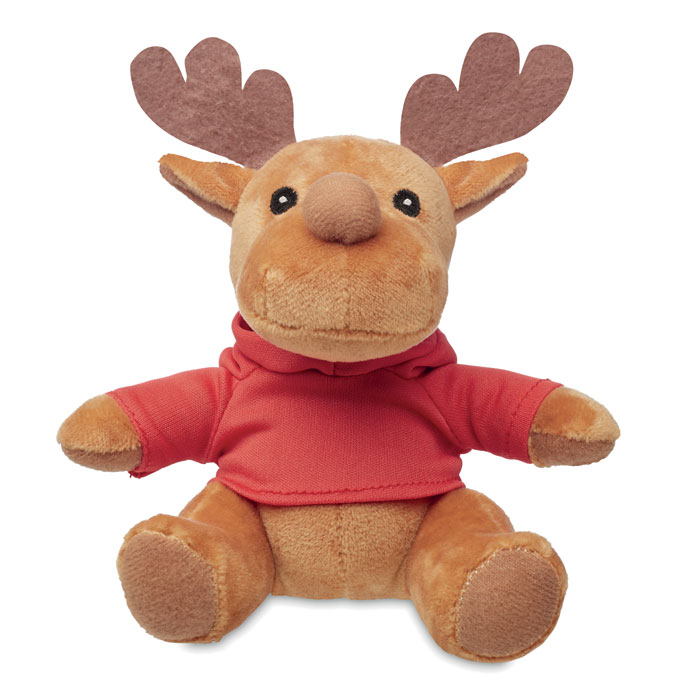 Plīša ziemeļbriedis RUDOLPH ar noņemamu kapuci ar jūsu logo