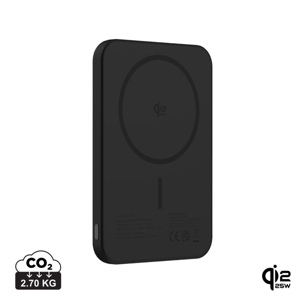 Ārējais akumulators Urban Vitamin Pomona 5000 mAh ar Qi2.2 25W bezvadu uzlādi ar jūsu logo