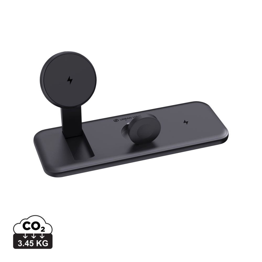 Urban Vitamin Torrance RCS 3 in 1 magnetic 15W wireless charger with your logo