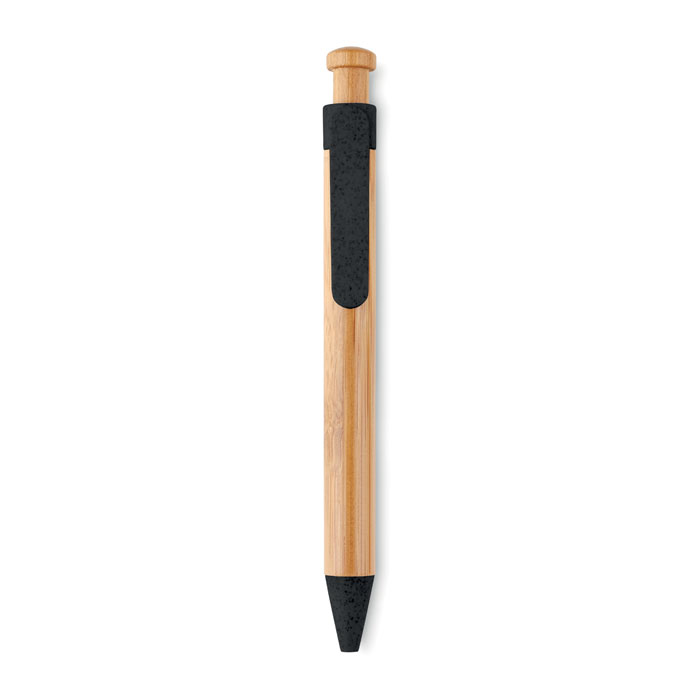 Bamboo ball pen TOYAMA with wheat straw fittings and your logo