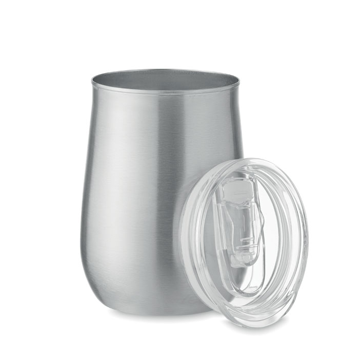 URSA 500 ml recycled stainless steel mug with sliding sip cover, with your logo