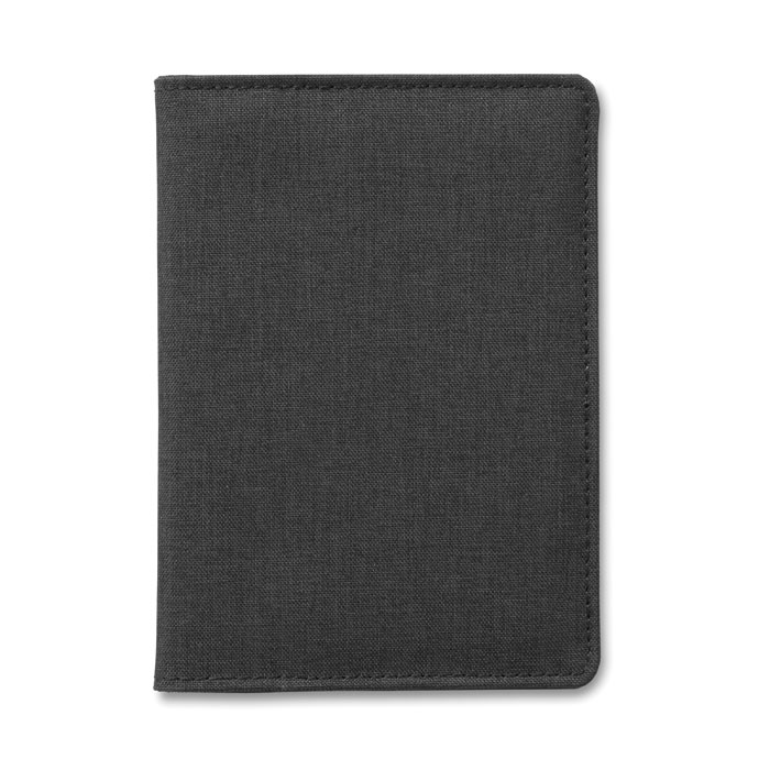 SHIELDOC RFID passport holder in two-tone polyester with your logo