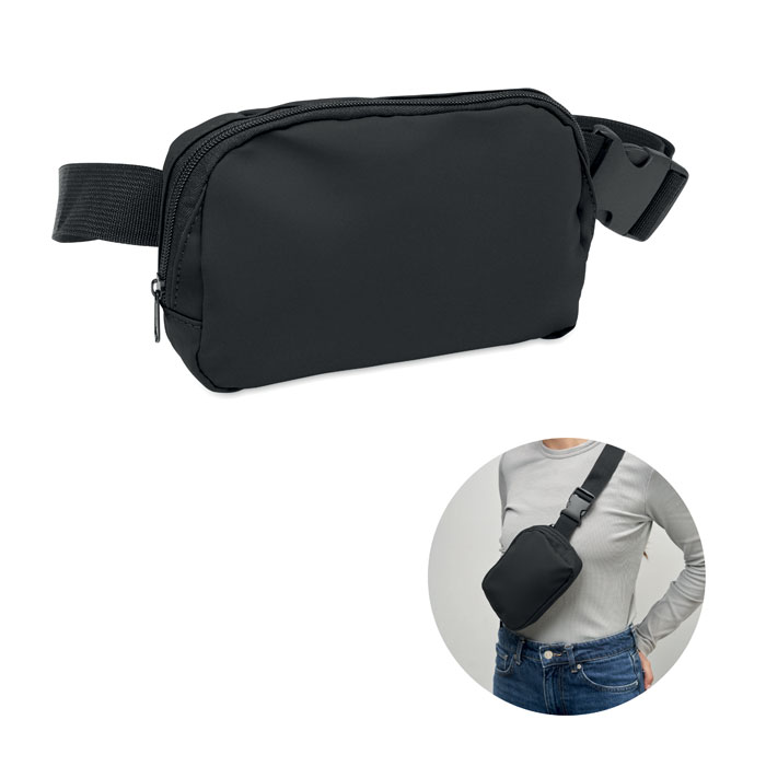 Waist bag KOROVIN WAIST in soft PU with zippered pockets, with your logo
