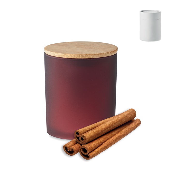 Aromatizēta augu vaska svece KEOPS SMALL stikla traukā ar jūsu logo
