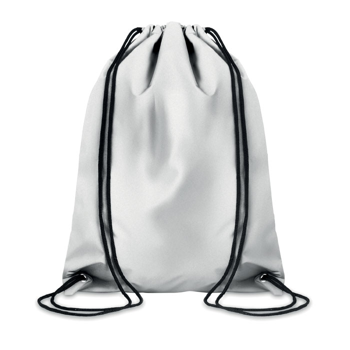Reflective drawstring bag SHOOP REFLECTIVE in 190T polyester with your logo