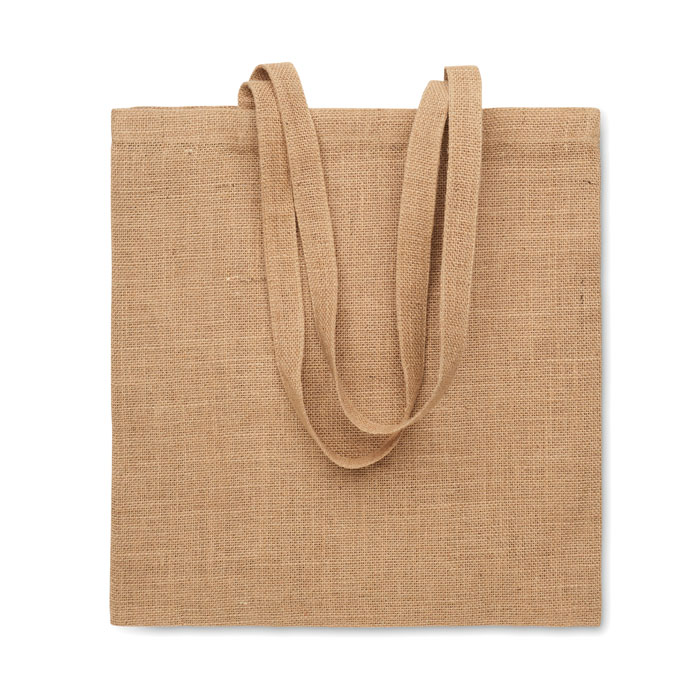 Jute shopping bag ZOLANG with long handles and your logo