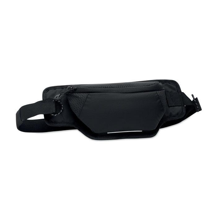 Hiking waist bag NYKO in water repellent nylon with reflective stripe, with your logo