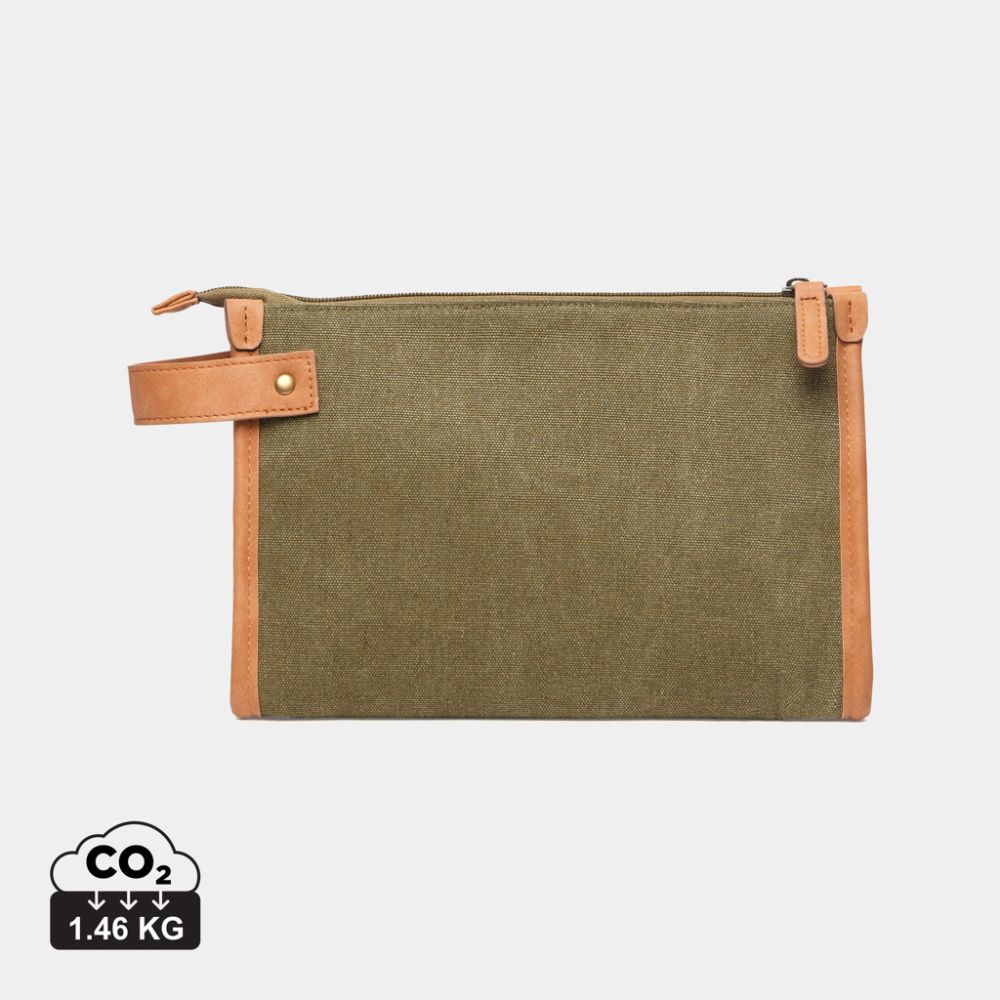 VINGA Bosler toiletry bag made from GRS recycled canvas with your logo