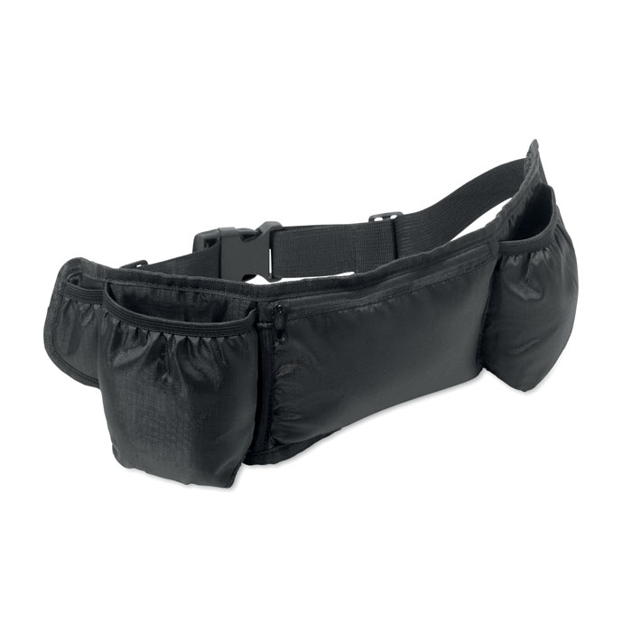 Sports waist bag STEADY with mesh back and two bottle pockets, with your logo
