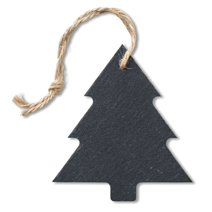 Slate Christmas tree hanger SLATETREE with cord, with your logo