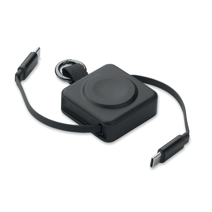 Izvelkams USB-C kabelis SKILFUL 100 W ar viedpulksteņa lādētāju un jūsu logo