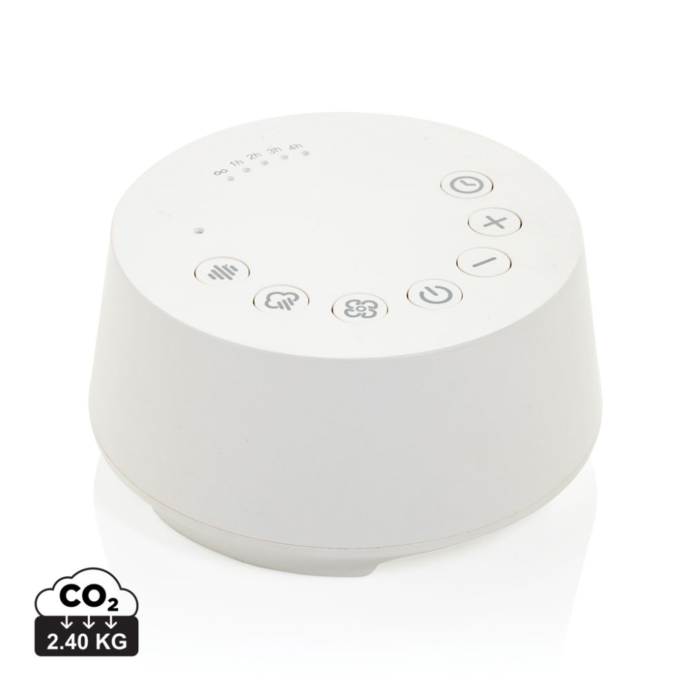 Flora white noise speaker in recycled ABS with 15 sound modes with your logo